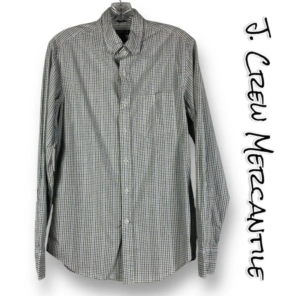 J Crew Mercantile Flex Slim Button Down Plaid Multicolor Shirt Mens Size Small